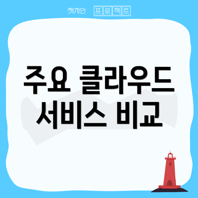 주요 클라우드 서비스 비교