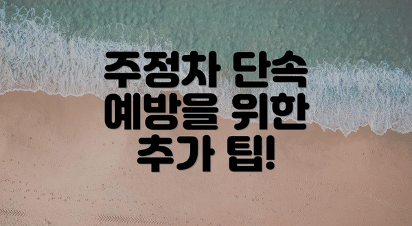주정차 단속 예방을 위한 추가 팁!