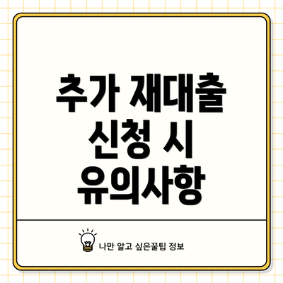 추가 재대출 신청 시 유의사항