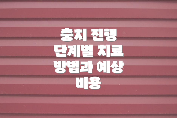 충치 진행 단계별 치료 방법과 예상 비용