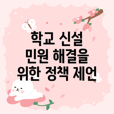 학교 신설  민원 해결을 위한 정책 제언