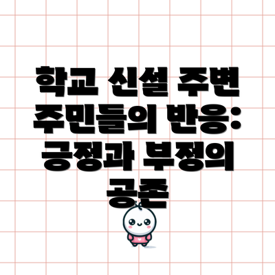 학교 신설 주변 주민들의 반응: 긍정과 부정의 공존