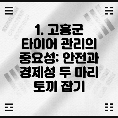 1. 고흥군 타이어 관리의 중요성: 안전과 경제성 두 마리 토끼 잡기