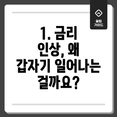 1. 금리 인상, 왜 갑자기 일어나는 걸까요?