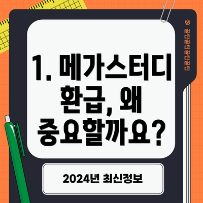 1. 메가스터디 환급, 왜 중요할까요?