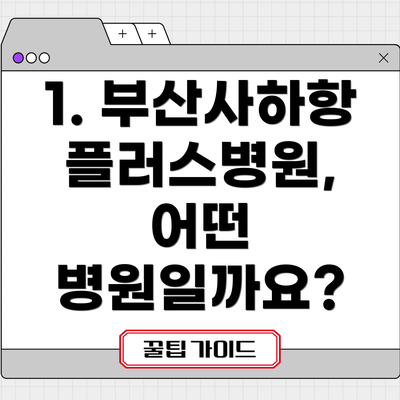 1. 부산사하항플러스병원, 어떤 병원일까요?