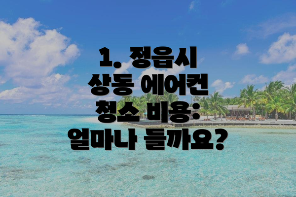 1. 정읍시 상동 에어컨 청소 비용: 얼마나 들까요?