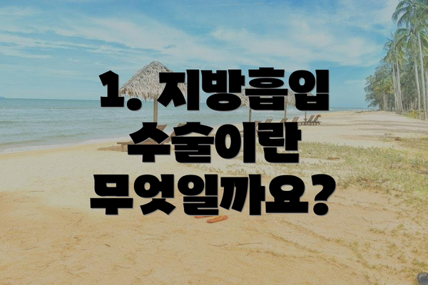 1. 지방흡입 수술이란 무엇일까요?