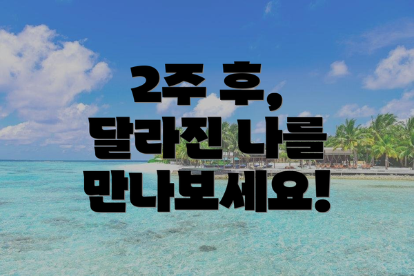 2주 후, 달라진 나를 만나보세요!
