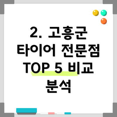 2. 고흥군 타이어 전문점 TOP 5 비교 분석