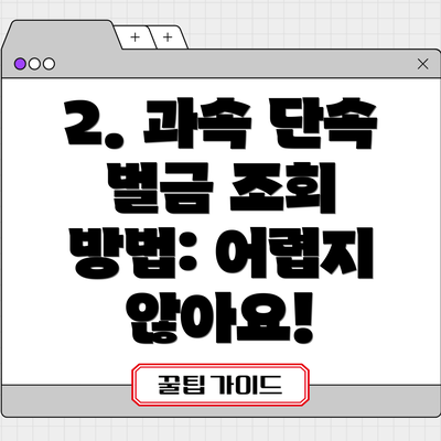 2. 과속 단속 벌금 조회 방법: 어렵지 않아요!