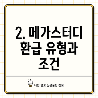 2. 메가스터디 환급 유형과 조건