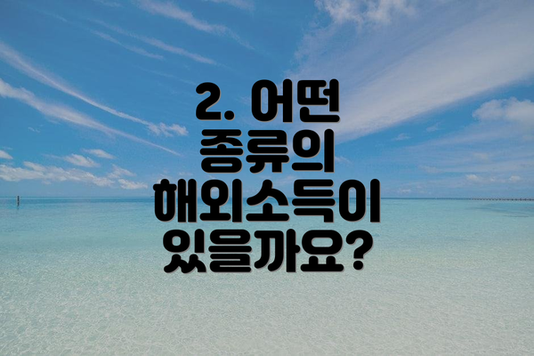 2. 어떤 종류의 해외소득이 있을까요?