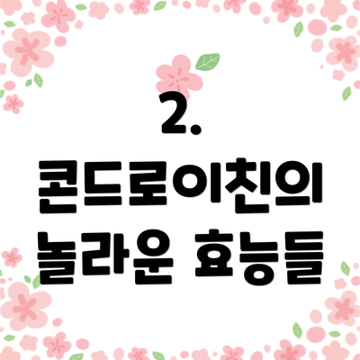 2. 콘드로이친의 놀라운 효능들