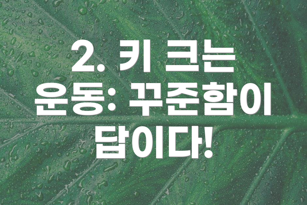 2. 키 크는 운동: 꾸준함이 답이다!