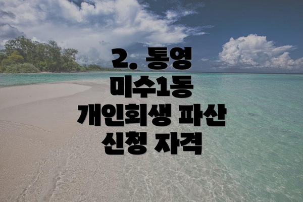 2. 통영 미수1동 개인회생 파산 신청 자격
