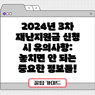 2024년 3차 재난지원금 신청 시 유의사항: 놓치면 안 되는 중요한 정보들!