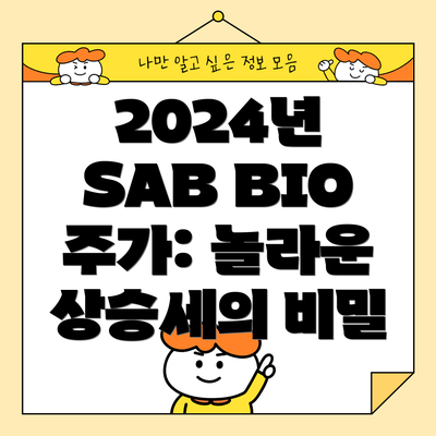 2024년 SAB BIO 주가: 놀라운 상승세의 비밀