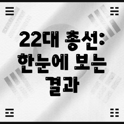 22대 총선: 한눈에 보는 결과