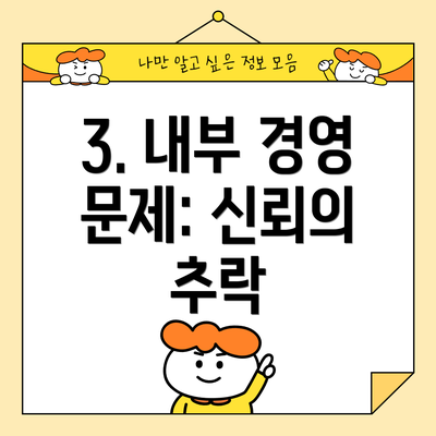 3. 내부 경영 문제: 신뢰의 추락