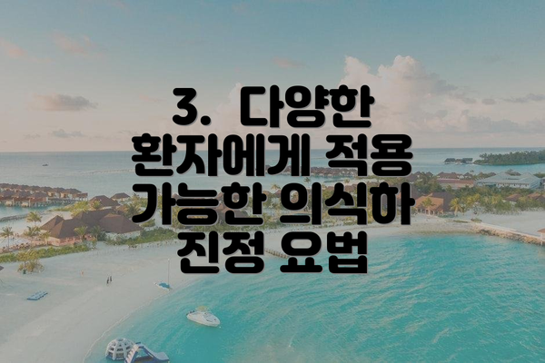 3.  다양한 환자에게 적용 가능한 의식하 진정 요법