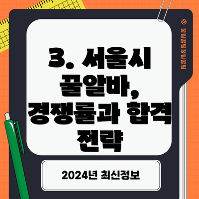 3. 서울시 꿀알바, 경쟁률과 합격 전략