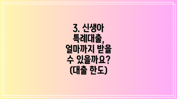 3. 신생아 특례대출, 얼마까지 받을 수 있을까요? (대출 한도)