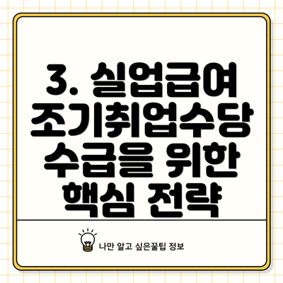 3. 실업급여 조기취업수당 수급을 위한 핵심 전략