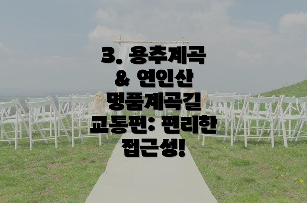 3. 용추계곡 & 연인산 명품계곡길 교통편: 편리한 접근성!