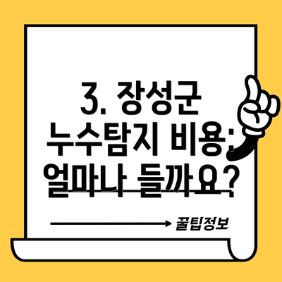 3. 장성군 누수탐지 비용: 얼마나 들까요?