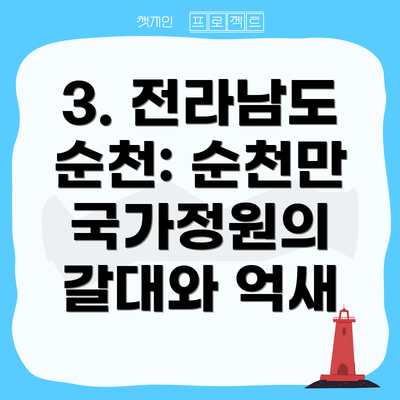 3. 전라남도 순천: 순천만 국가정원의 갈대와 억새
