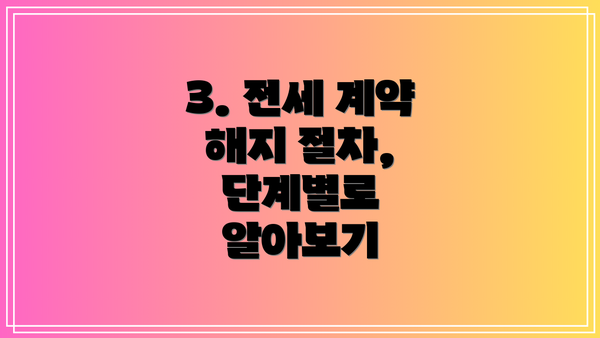 3. 전세 계약 해지 절차, 단계별로 알아보기