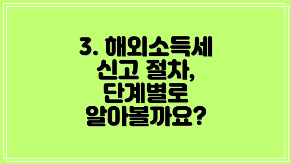 3. 해외소득세 신고 절차, 단계별로 알아볼까요?
