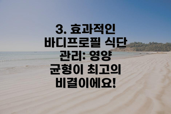 3. 효과적인 바디프로필 식단 관리: 영양 균형이 최고의 비결이에요!