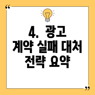 4.  광고 계약 실패 대처 전략 요약