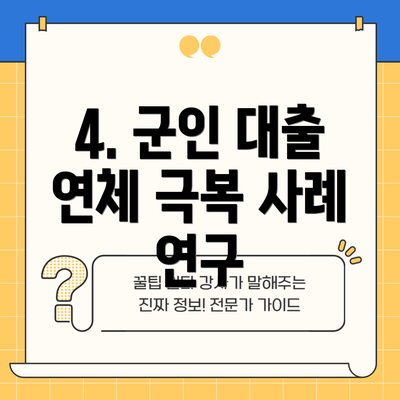 4. 군인 대출 연체 극복 사례 연구