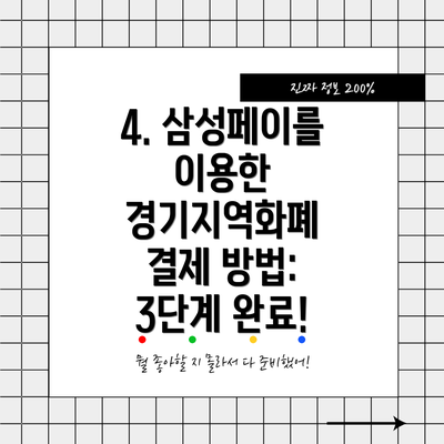 4. 삼성페이를 이용한 경기지역화폐 결제 방법: 3단계 완료!