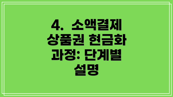 4.  소액결제 상품권 현금화 과정: 단계별 설명