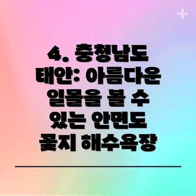 4. 충청남도 태안: 아름다운 일몰을 볼 수 있는 안면도 꽃지 해수욕장