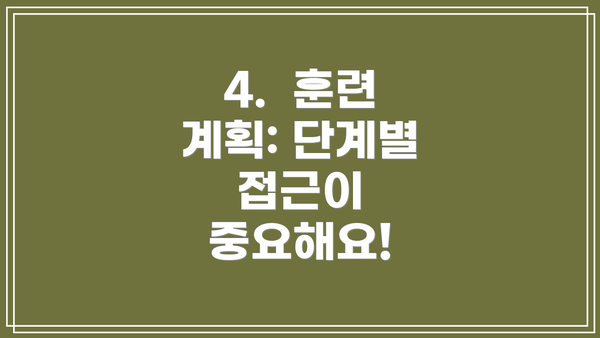 4.  훈련 계획: 단계별 접근이 중요해요!