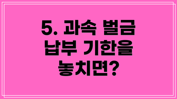 5. 과속 벌금 납부 기한을 놓치면?