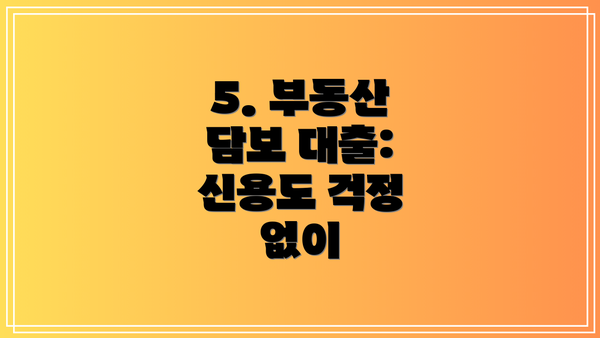 5. 부동산 담보 대출: 신용도 걱정 없이