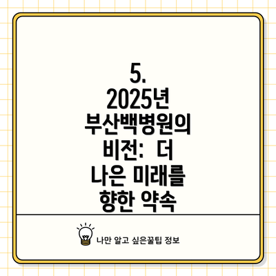 5.  2025년 부산백병원의 비전:  더 나은 미래를 향한 약속