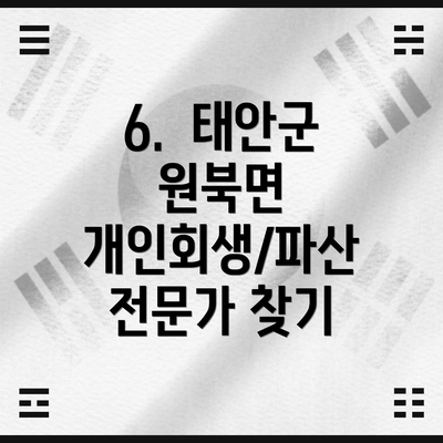 6.  태안군 원북면 개인회생/파산 전문가 찾기